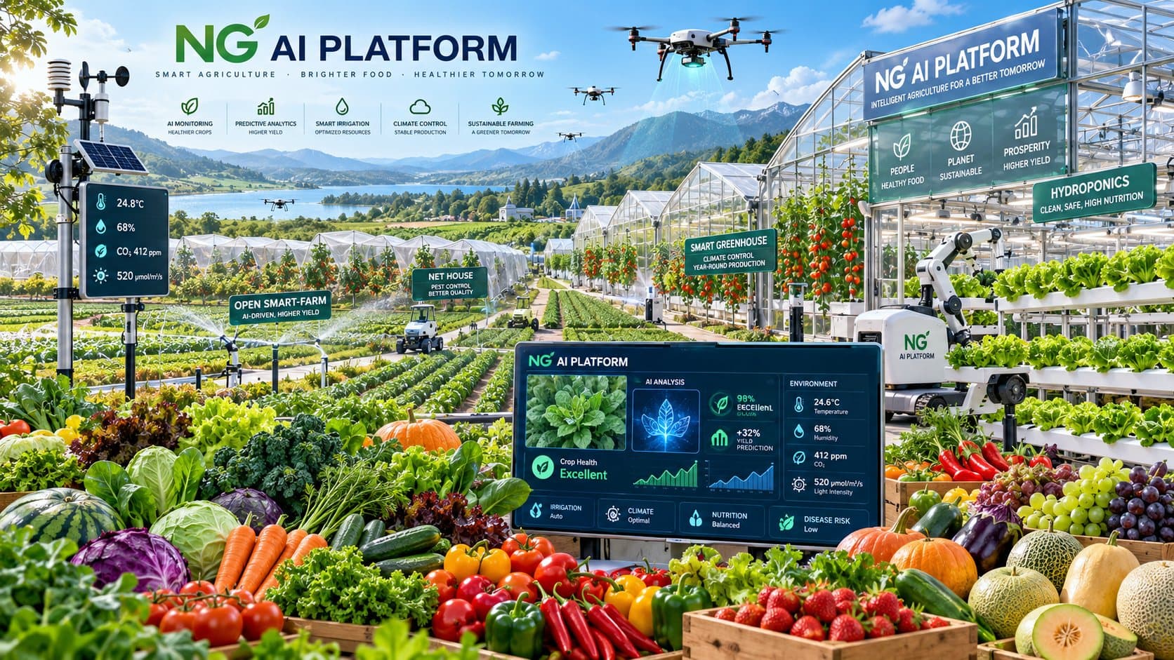 Nhà lưới IoT trồng rau ăn lá
